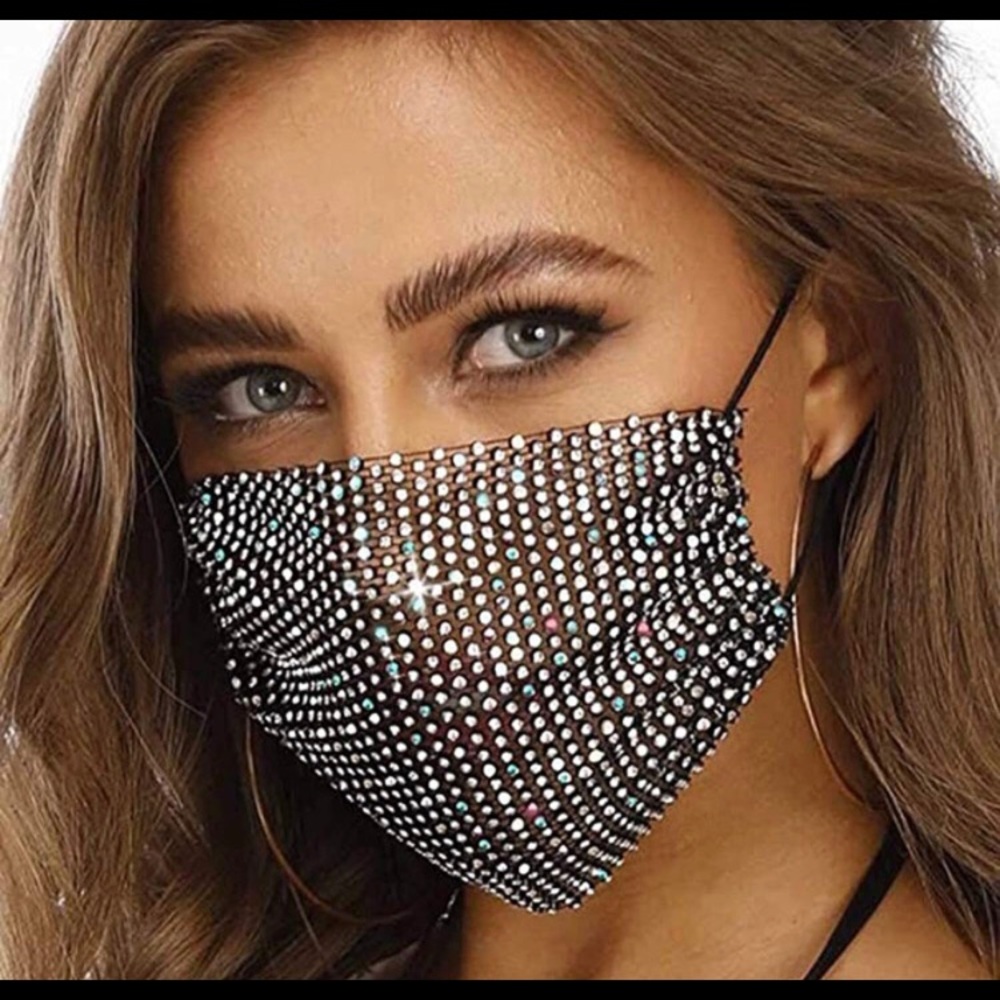 Sparkly Breathable Rhinestone Face Mask